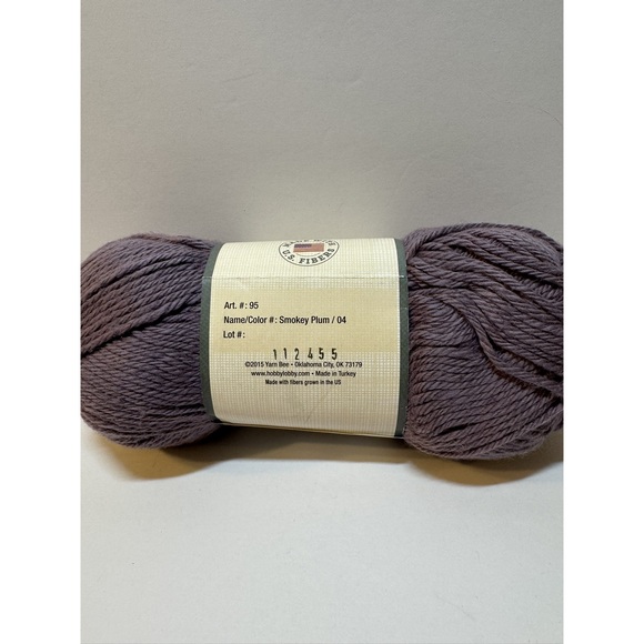 2 Skein Yarn Bee Cotton Et Lin - Smokey Plum - Picture 3 of 4